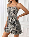 Women Printed A-line Dress with Tie-Up
