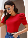 Puff Sleeve Fitted Top