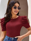 Puff Sleeve Fitted Top