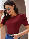 Puff Sleeve Fitted Top