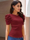 Puff Sleeve Fitted Top