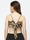 Graphic Printed Satin Crop Top