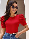 Puff Sleeve Fitted Top