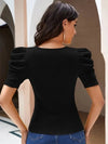 Puff Sleeve Fitted Top