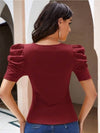 Puff Sleeve Fitted Top