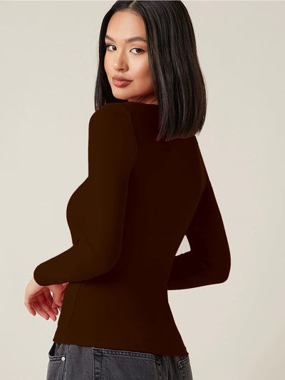 Women Solid Square Neck Top