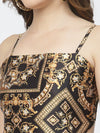Graphic Printed Satin Crop Top