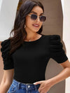 Puff Sleeve Fitted Top