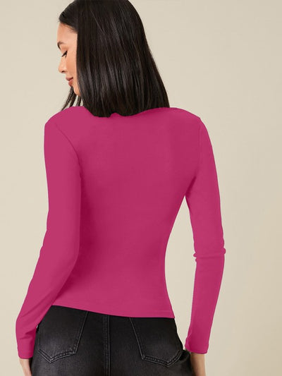 Women Solid Square Neck Top