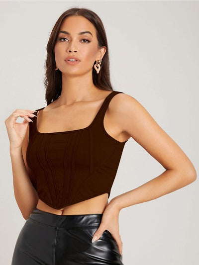 Square neck Cropped Tank Top