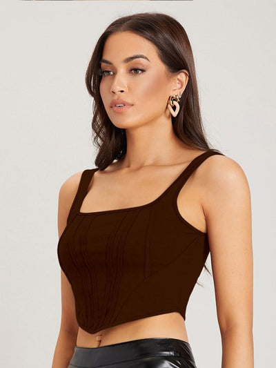 Square neck Cropped Tank Top