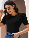 Puff Sleeve Fitted Top